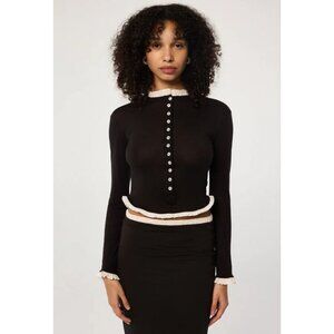The Line by K The Dolino Top Black Size XS